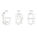 Noveen Raised Height Back To Wall Tornado Rimless Flush Nano Glazed Toilet Suite with Soft Close Seat - Various Colours (4 Star)