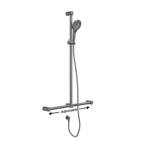 Nero Mecca Care T Bar Grab Rail and Adjustable Rail Shower - Various Colours