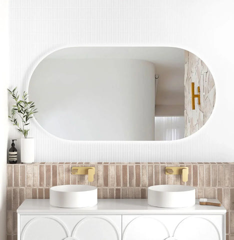 Oval LED Mirror Backlit 1200/1500/1800x750mm - Various Colors Frame