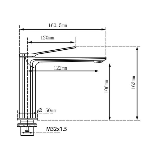 BM11 Ruby Bench Mount Basin Mixer - Various Colours