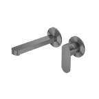 Nero Tapware WBM14 Ecco Oval Wall Basin/Bath Mixer Set (Separate Backplate) with Spout - Various Colours