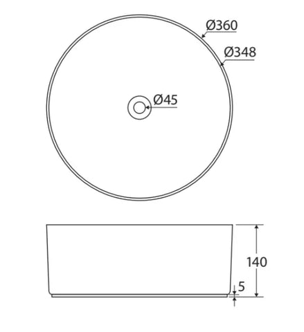 Tide Round Counter Top Ceramic Basin with Overflow 360x360mm - Matte Olive (Stock Clearance)