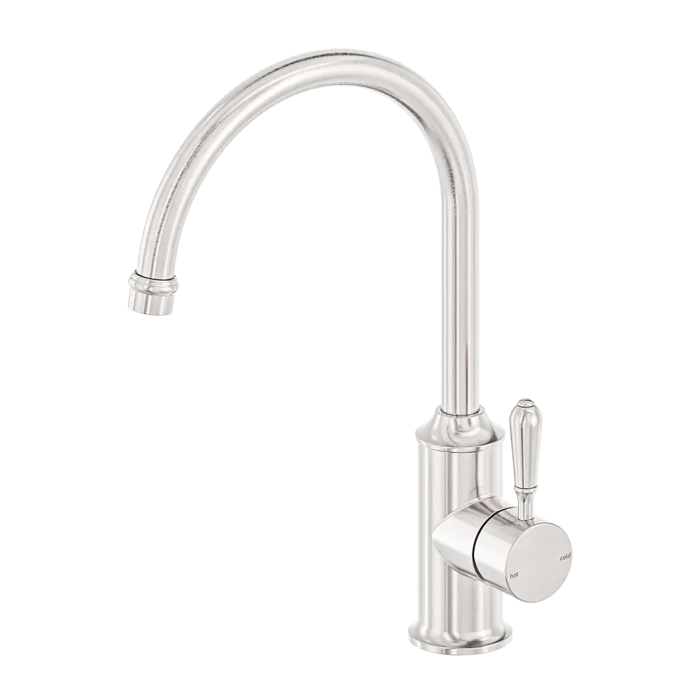 York Kitchen / Laundry Sink Mixer Goosneck Spout With Metal / Porcelain Lever - Various Colours