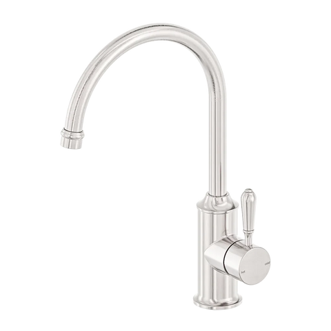 York Kitchen / Laundry Sink Mixer Goosneck Spout With Metal / Porcelain Lever - Various Colours