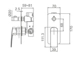 SMD13 Sloping Handle Shower / Bath Mixer with Diverter - Various Colours