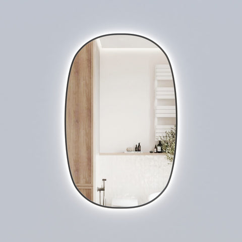 Oval Shape LED Mirror Touchless switch with Demister 580x900mm - Frameless / with Frame