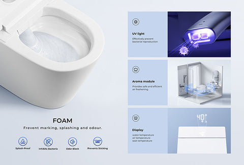 Luna inbuilt Cistern Tornado Rimless Flush Toilet Suite with Smart Remote Bidet Seat - White (4 Star)