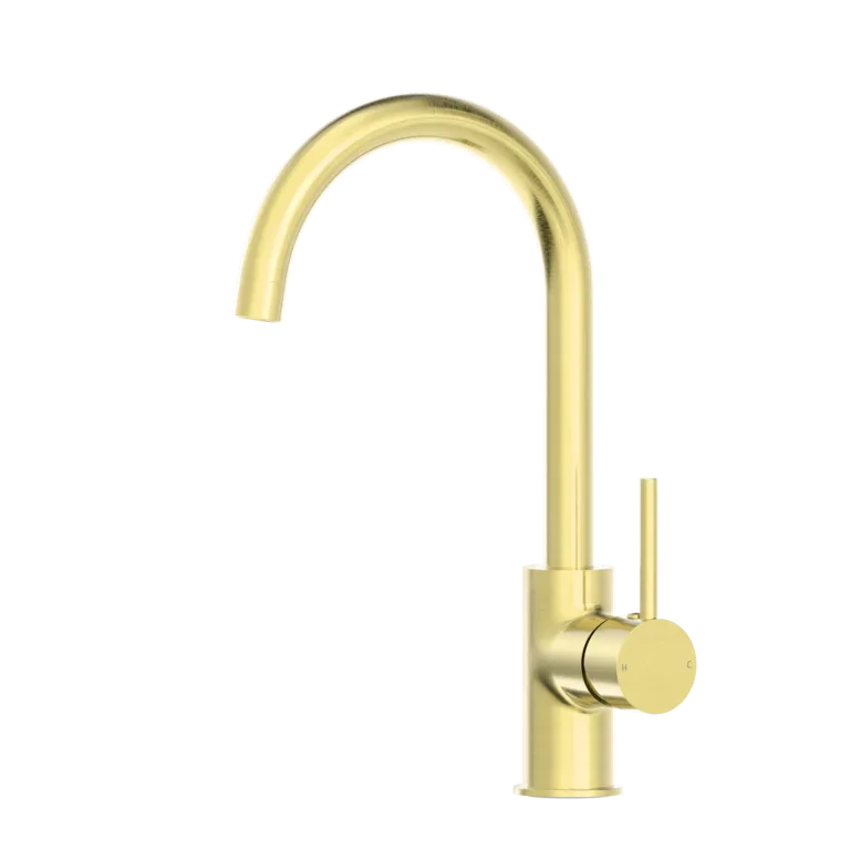 Side Lever Gooseneck Kitchen / Laundry Sink Mixer - Various Colours