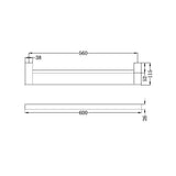 CELIA Chrome Double Towel Rail 600mm