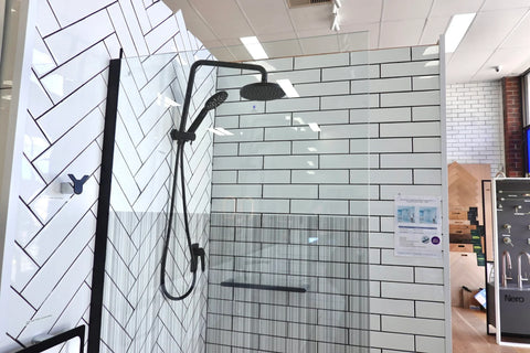 SS26 - Black Walk In Shower Screen - 850mm - stock clearnce