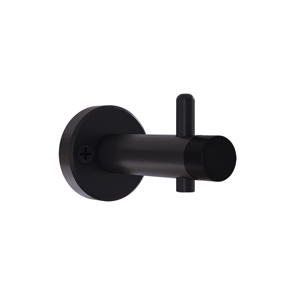 Heavy Duty Coat Hook with Bumper in Designer Black - 700_HDCOATHOOK_DESIGNER