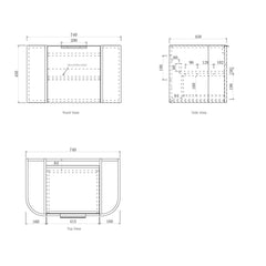 BV63WH Curved Fluted Matte White Wall Hung Vanity - 600 / 750 / 900 / 1200 / 1500 / 1800mm