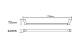 EXON Chrome Single Towel Rail 750mm