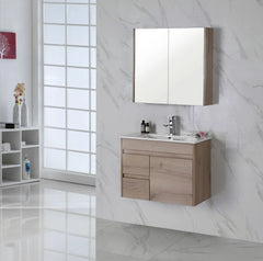 BV27WH Slimline (360mm depth) Dark Oak Fingerpull Wall Hung Vanity - 600 / 750 / 900mm