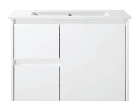 BV32WH Slimline (360mm depth) Gloss White Wall Hung Vanity - 600 / 750 / 900 / 1200mm