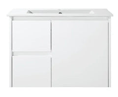 BV32WH Slimline (360mm depth) Gloss White Wall Hung Vanity - 600 / 750 / 900mm