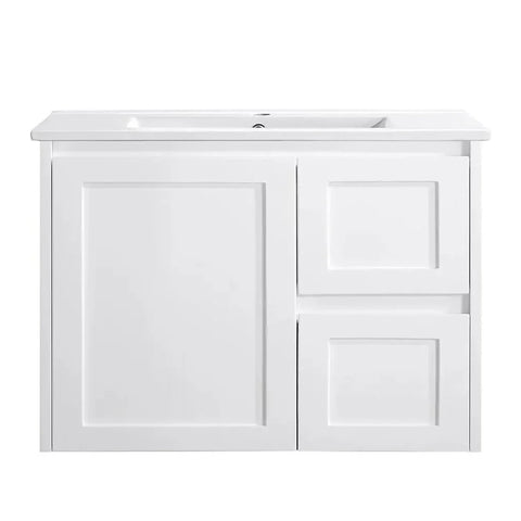 BV55WH (460mm Depth) Matte White Shaker Wall Hung Vanity - 600 / 750 / 900 / 1200 / 1500 / 1800mm