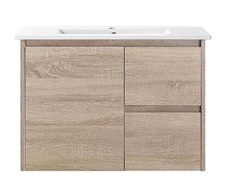 BV76WH Slimline (360mm depth) Woodgrain Wall Hung Vanity - 600 / 750 / 900mm