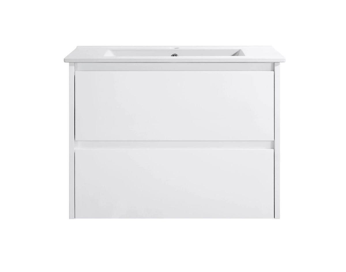 BV15WH Gloss White Fingerpull Wall Hung Vanity - 600 / 750 / 900 / 1200 / 1500S / 1500D / 1800mm