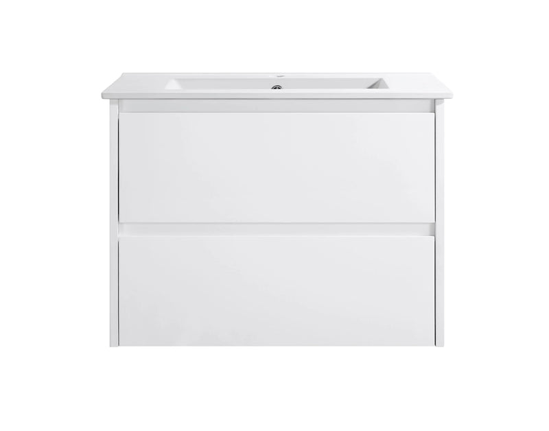 BV15WH Gloss White Fingerpull Wall Hung Vanity - 600 / 750 / 900 / 1200 / 1500S / 1500D / 1800mm