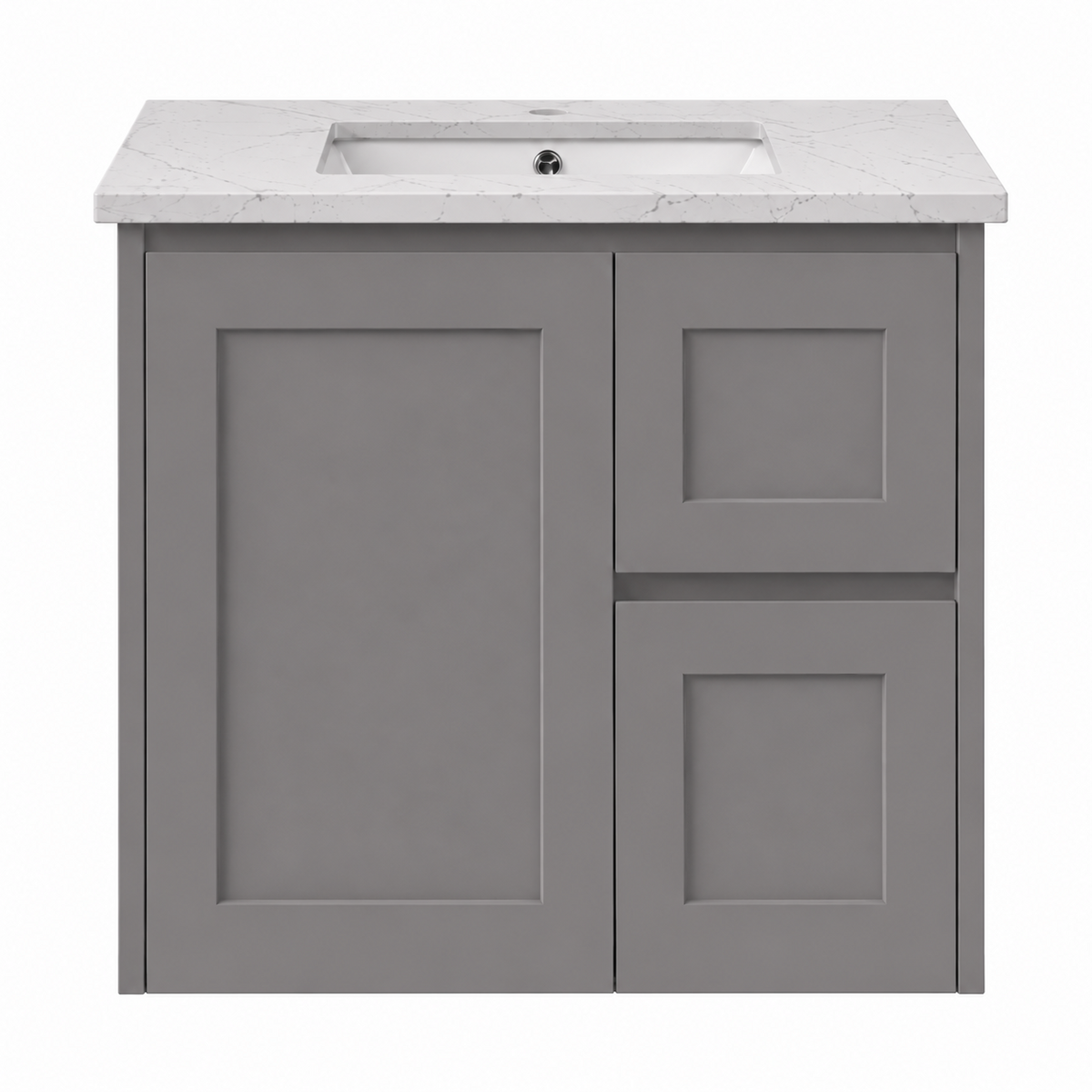 BV56WH (460mm Depth) Matte Grey Shaker Wall Hung Vanity - 600 / 750 / 900 / 1200 / 1500 / 1800mm
