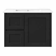 BV39WH Matte Black Shaker Wall Hung Vanity - 600 / 750 / 900 / 1200 / 1500 / 1800mm