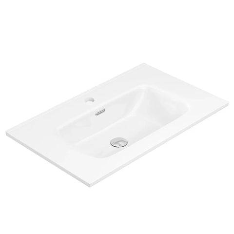 Premium - Gloss White Soft Curve Bowl 465mm Depth Vanity Top - Various Sizes
