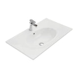 Gloss White Oval Bowl 465mm Depth Ceramic Vanity Top - Various Sizes