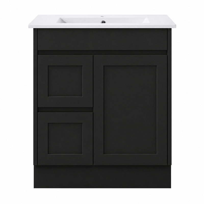 BV53 (460mm Depth) Matt Black Fingerpull Freestanding Vanity - 600 / 750 / 900 / 1200 / 1500 / 1800mm