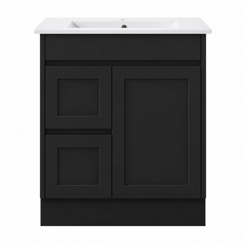 BV53 (460mm Depth) Matt Black Fingerpull Freestanding Vanity - 600 / 750 / 900 / 1200 / 1500 / 1800mm