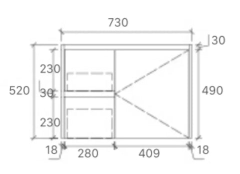 BV03WH Gloss White Fingerpull Wall Hung Vanity - 600 / 750 / 900 / 1200 / 1500 / 1800mm