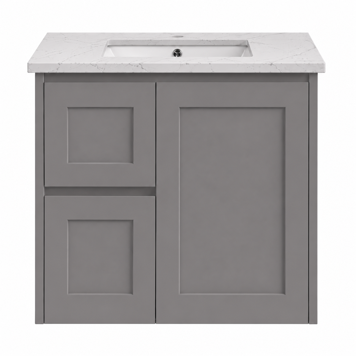 BV56WH (460mm Depth) Matte Grey Shaker Wall Hung Vanity - 600 / 750 / 900 / 1200 / 1500 / 1800mm
