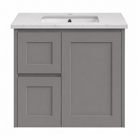 BV56WH (460mm Depth) Matte Grey Shaker Wall Hung Vanity - 600 / 750 / 900 / 1200 / 1500 / 1800mm