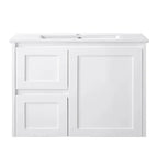 White wall-hung vanity cabinet