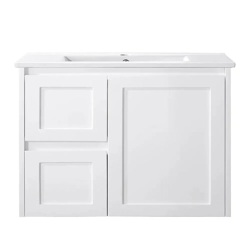 BV55WH (460mm Depth) Matte White Shaker Wall Hung Vanity - 600 / 750 / 900 / 1200 / 1500 / 1800mm