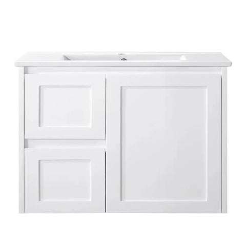 BV55WH (460mm Depth) Matte White Shaker Wall Hung Vanity - 600 / 750 / 900 / 1200 / 1500 / 1800mm