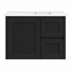 BV39WH Matte Black Shaker Wall Hung Vanity - 600 / 750 / 900 / 1200 / 1500 / 1800mm