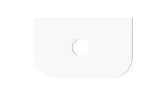 OT Pure White (460mm Depth) Curved Solid Surface Flat Vanity Top - Various Sizes