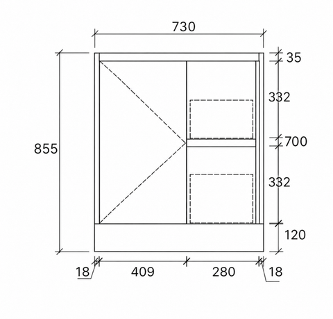 BV38 Slimline (360mm Depth) Freestanding Vanity - 600 / 750 / 900 / 1200mm - Gloss White