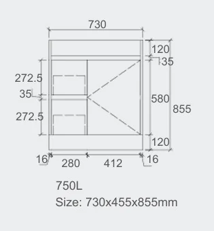 BV60 Wooden Fingerpull Freestanding Vanity - 600 / 750 / 900 / 1200 / 1500 / 1800mm
