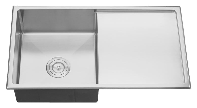 Single Bowl with Drainer Topmount/Undermount Kitchen Sink 750x450mm - Stainless Steel (Stock Clearance)