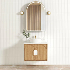 BV26WH Woodland Oak with Stone handle Wall Hung Vanity - 600 / 750 / 900 / 1200 / 1500 / 1800mm