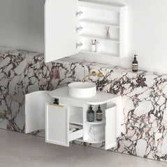 BV57WH Matte White Shaker Curved Wall Hung Vanity - 600 / 750 / 900 / 1200 / 1500 / 1800mm