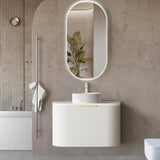 BV63WH Curved Fluted Matte White Wall Hung Vanity - 600 / 750 / 900 / 1200 / 1500 / 1800mm