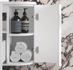 BV57WH Matte White Shaker Curved Wall Hung Vanity - 600 / 750 / 900 / 1200 / 1500 / 1800mm