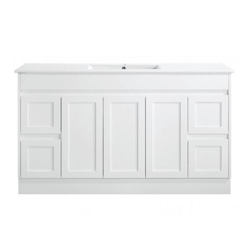 BV51 (460mm Depth) Matt White Fingerpull Freestanding Vanity - 600 / 750 / 900 / 1200 / 1500 / 1800mm