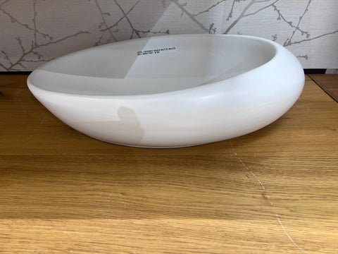 Oval Ceramic Above Counter Basin - Matte White (Floor Display Clearance)