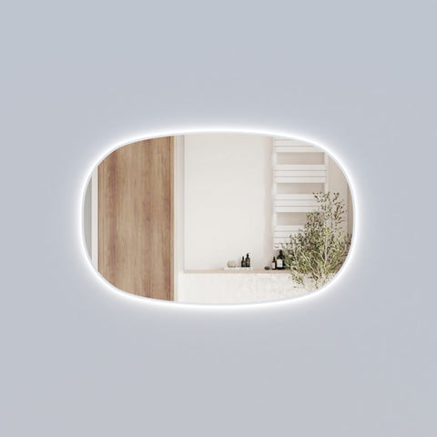 Oval Shape LED Mirror Touchless switch with Demister 1400x900mm - Frameless / with Frame