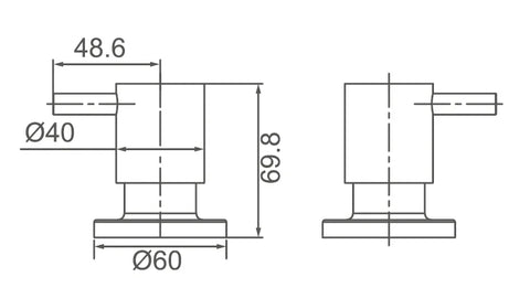 Pin Handle Shower/Bath Wall Top Assembly (Quarter Turn) - Various Colours