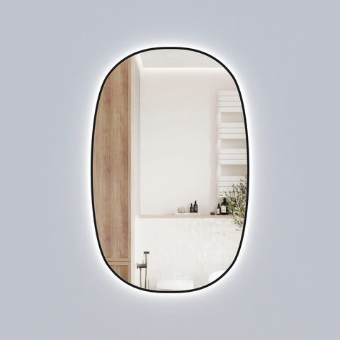 Oval Shape LED Mirror Touchless switch with Demister 580x900mm - Frameless / with Frame